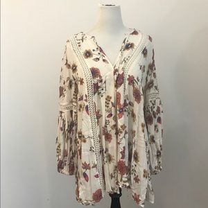 Free People shirt flowery dress